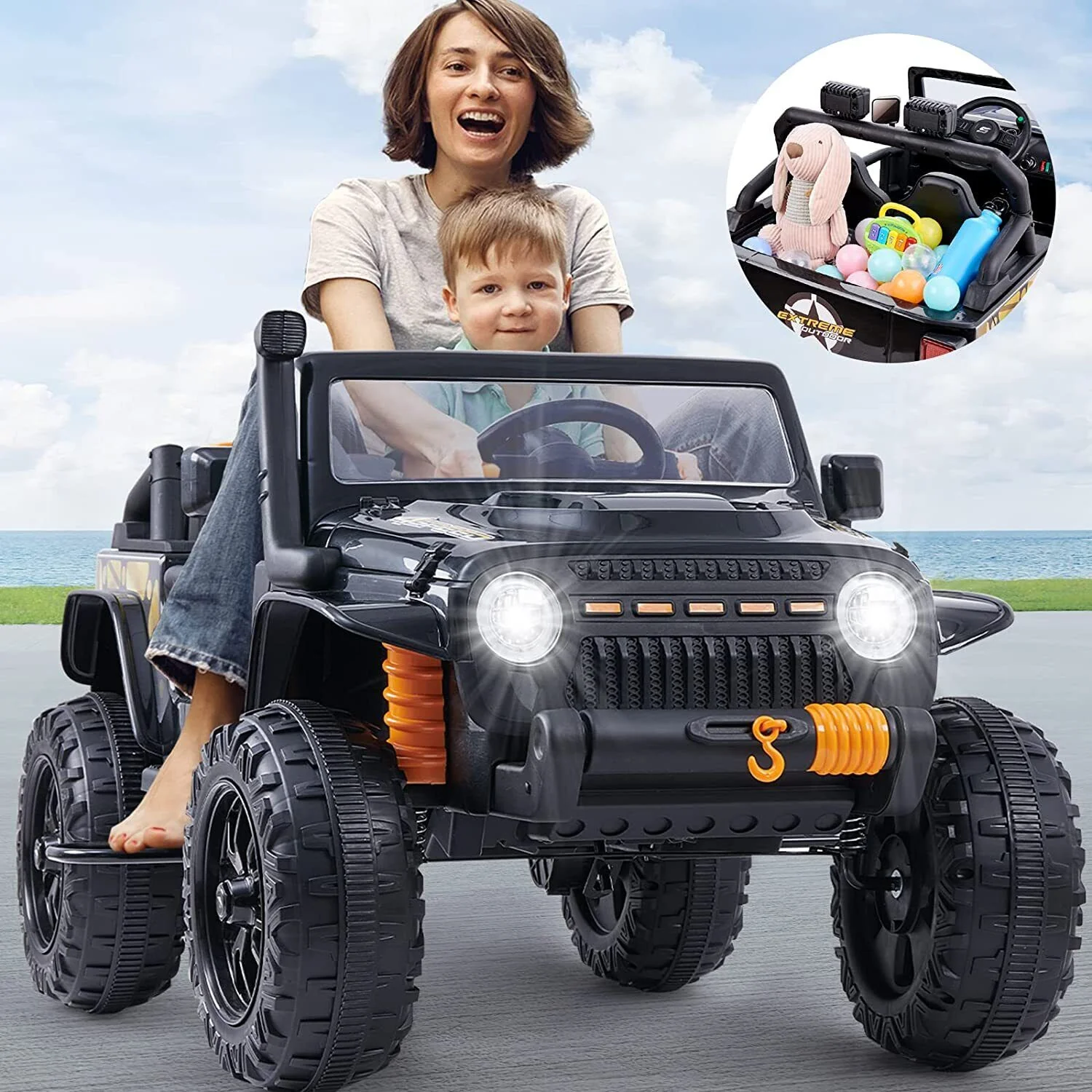 Electric Ride-On Car for Kids with Parental Remote Control, LED Lights, and MP3 Player - 12V - Image 3