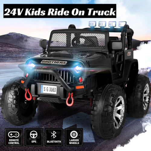 Electric Ride-On Car for Kids with Parental Remote Control, MP3 Player, and Gift Option - 24V Truck Toy - Image 2