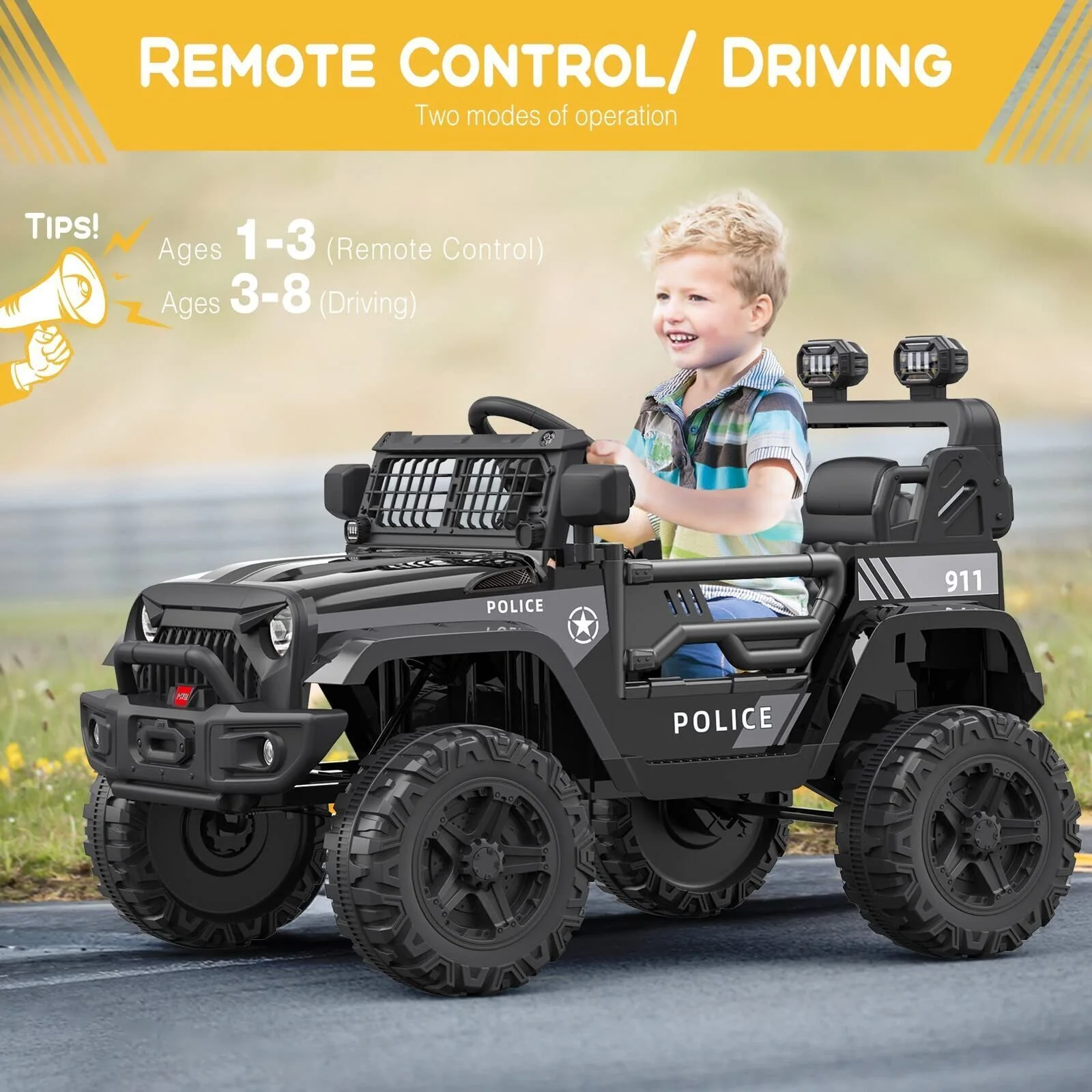 Electric Ride-On Car for Kids with Remote Control, 2 Speeds, and LED Lights - Perfect Holiday Gift! - Image 5