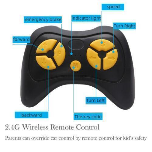 Electric Ride-On Car for Kids with Remote Control and 3 Speeds - Black - Image 7