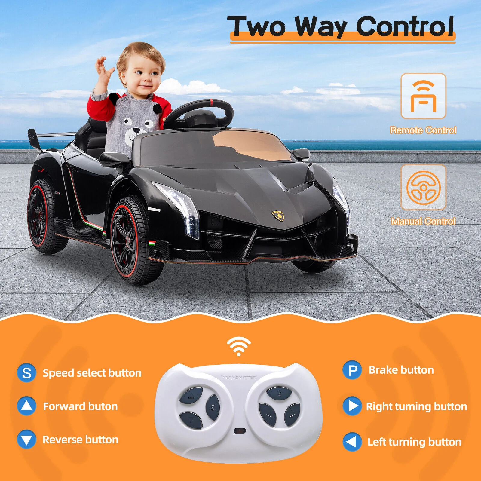 Electric Ride-On Car for Kids with Remote Control and LED Lights - 12V Battery Powered Toy Vehicle - Image 21