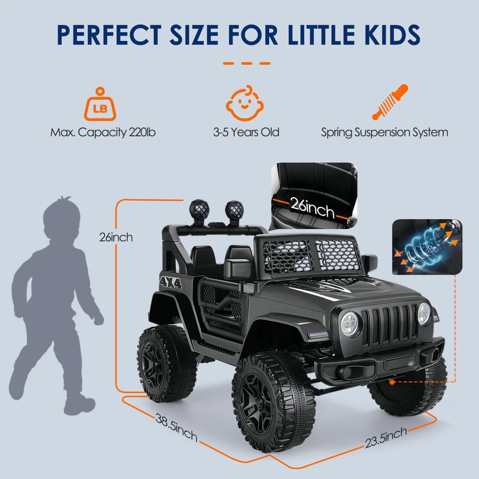 Electric Ride-On Car for Kids with Remote Control and MP3 Player - 12V Children's Truck - Image 17