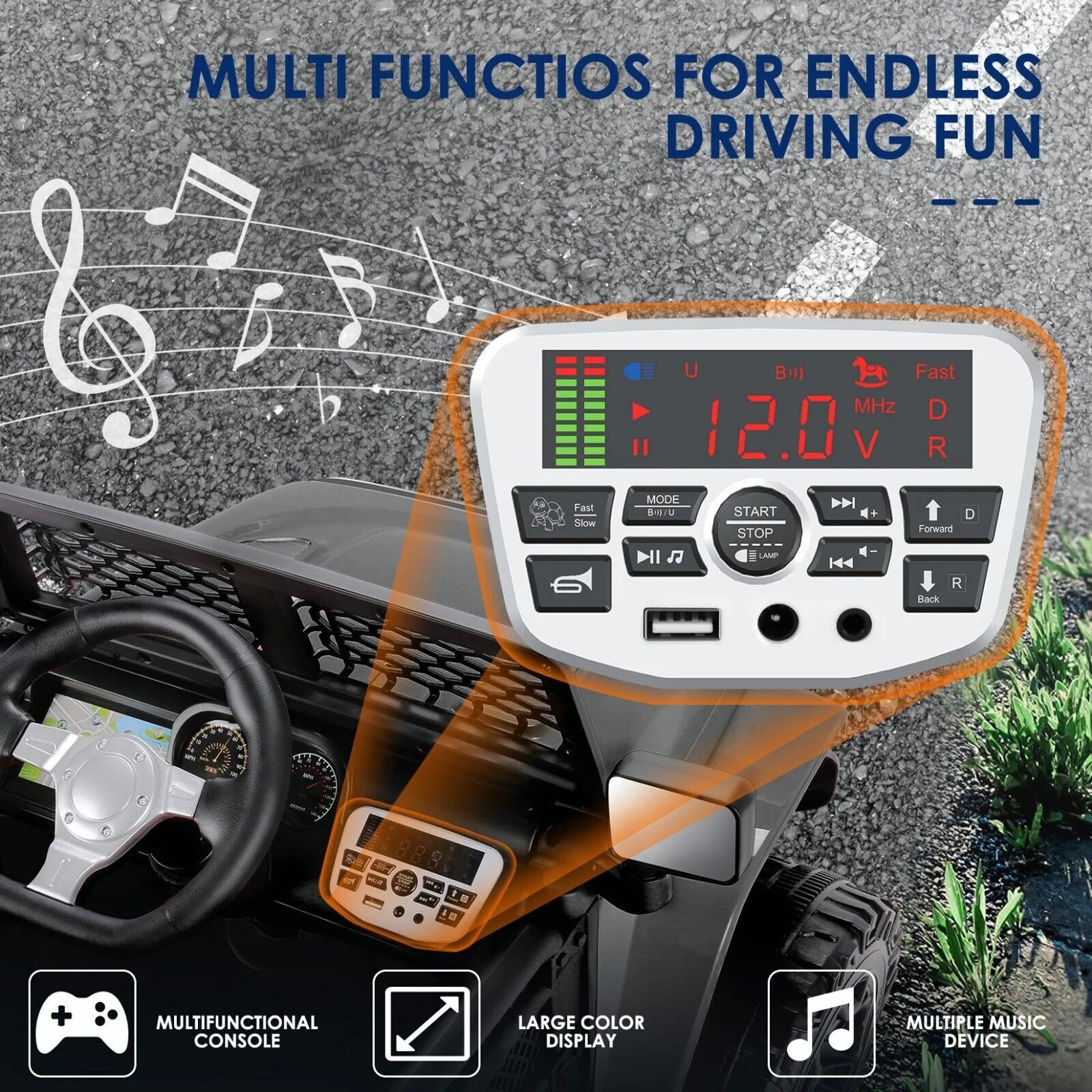 Electric Ride-On Car for Kids with Remote Control and MP3 Player - 12V Truck Design - Image 19