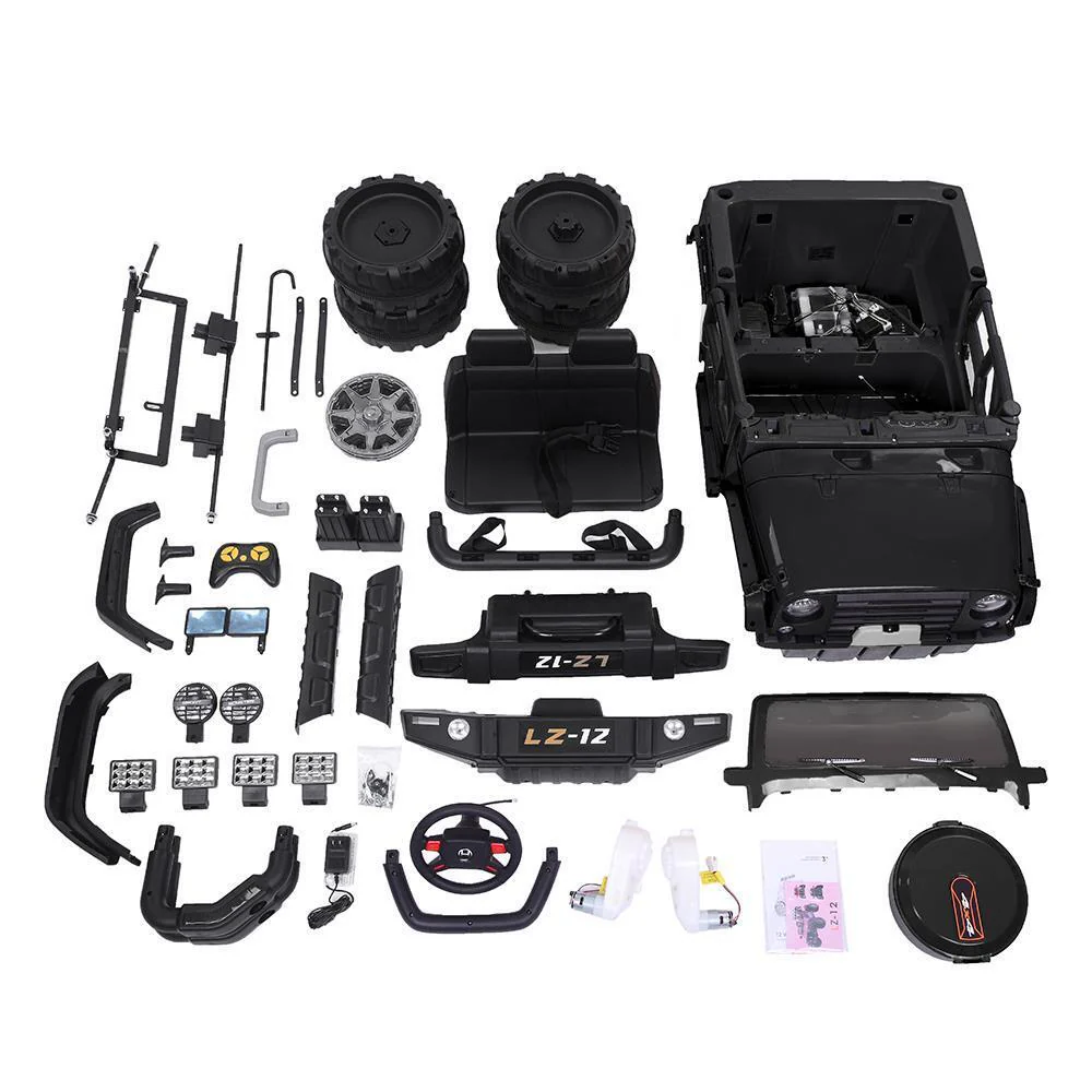 Electric Ride On Car for Kids with Remote Control, Music, and Light - Black - Image 8