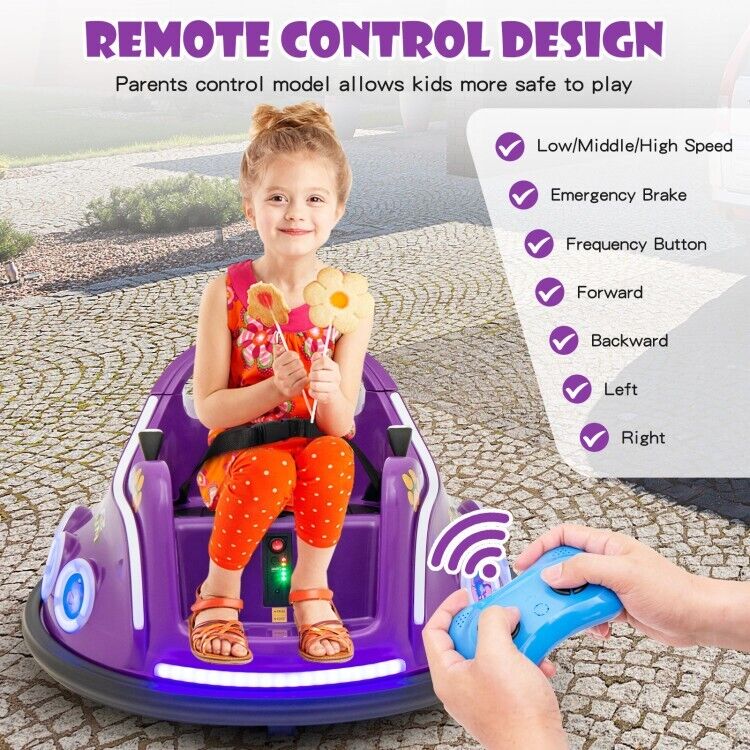 Electric Ride On Car for Toddlers with Remote Control and Flashing Lights - 12V Vehicle Toy - Image 6