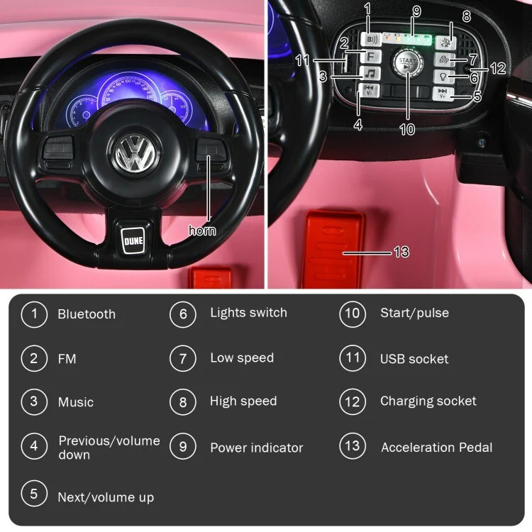 Electric Ride-On Car for Kids with Remote Control, Power Wheels, Headlights, and Music - Image 7
