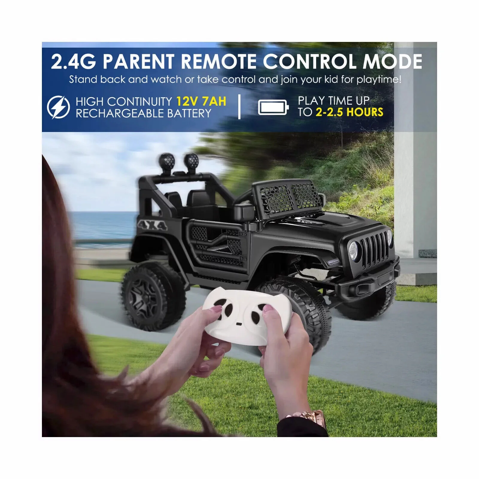 Electric Ride-On Car/Truck for Kids with MP3 Music and Remote Control - 12V with Lights - 76 Fun Features! - Image 9