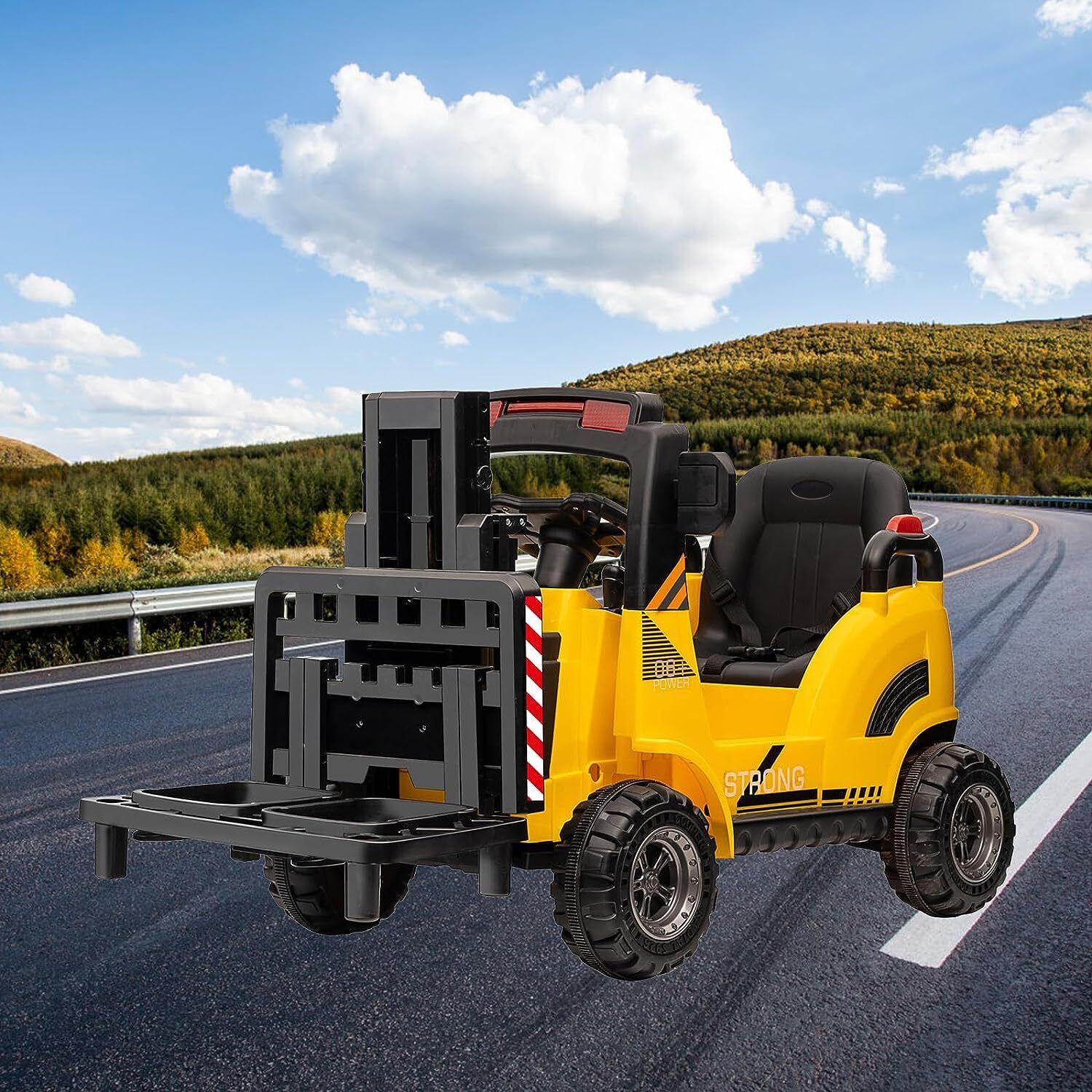 Electric Ride-On Construction Forklift with Remote Control and Built-In Music - 12V - Image 9