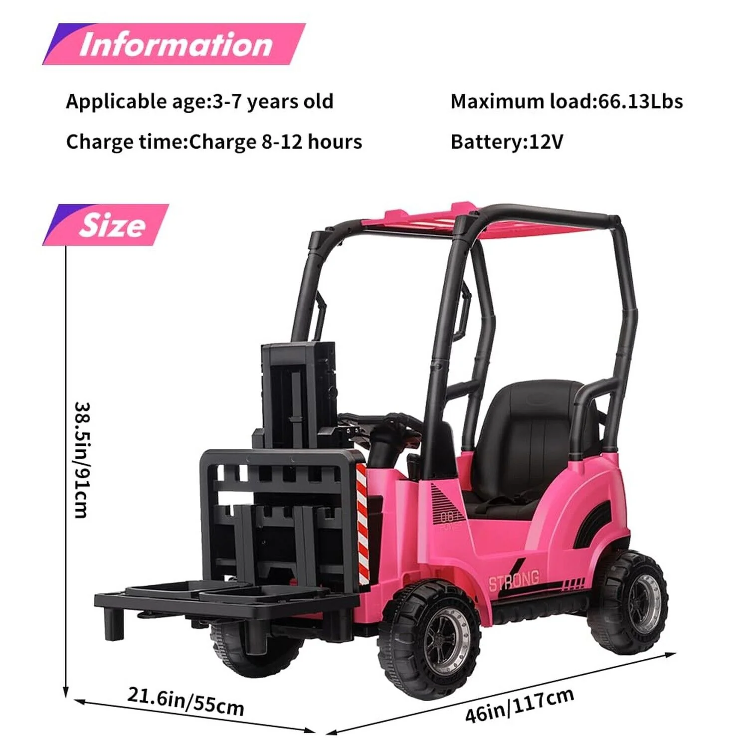 Electric Ride-On Forklift Car with Tent for Kids - Construction-Themed Fun! - Image 4