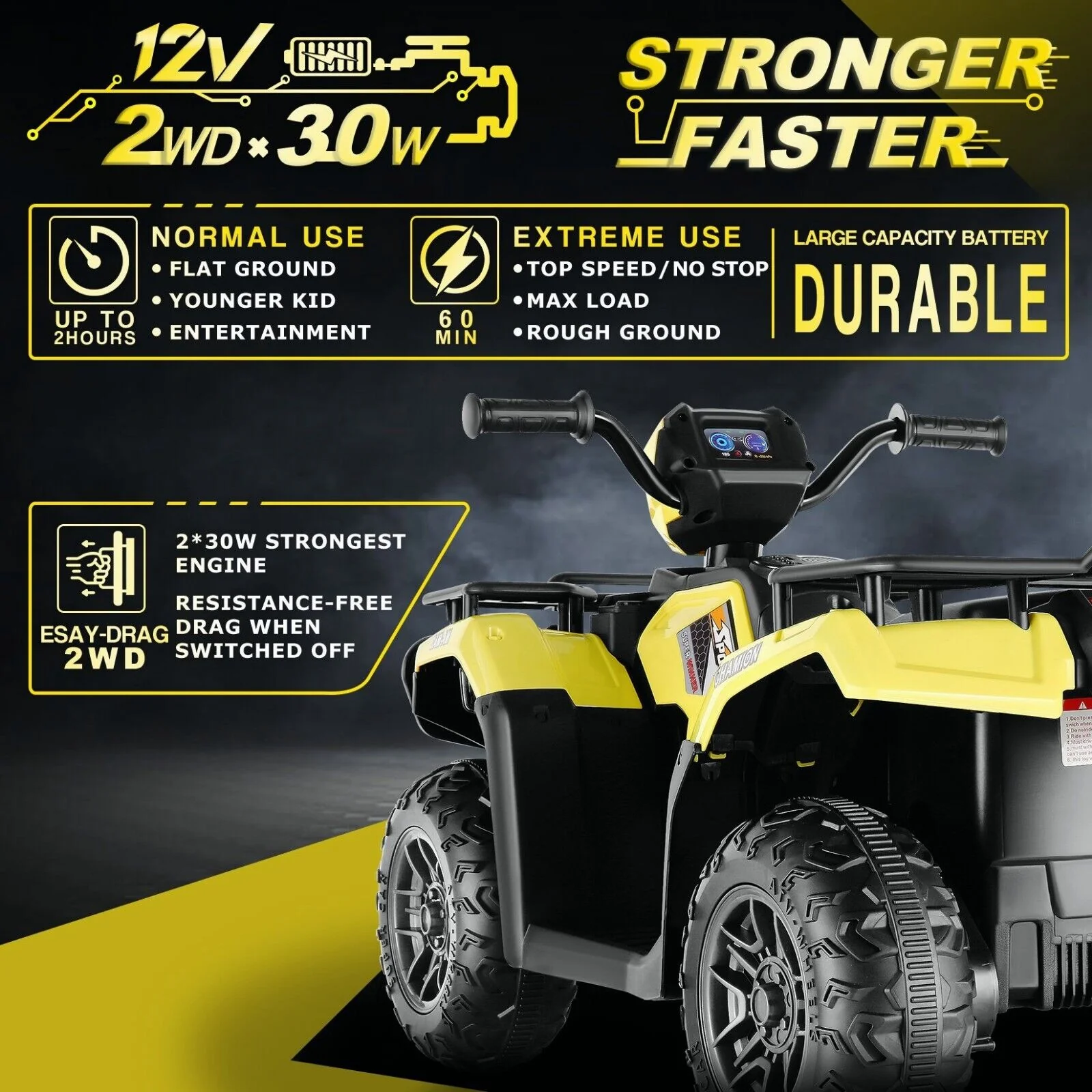 Electric Ride-On Jeep Truck for Kids: 12V/24V ATV Toy with Four-Wheel Drive - Image 24