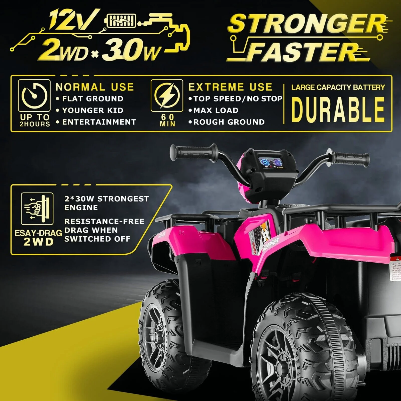Electric Ride-On Jeep Truck for Kids: 12V/24V ATV Toy with Four-Wheel Drive - Image 34