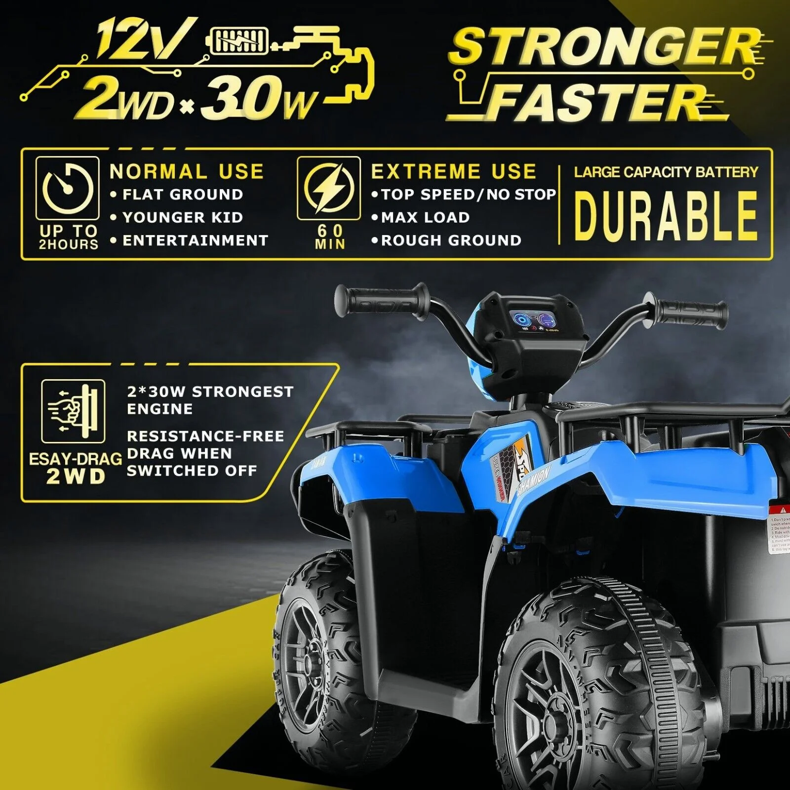 Electric Ride-On Jeep Truck for Kids: 12V/24V ATV Toy with Four-Wheel Drive - Image 74
