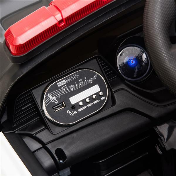 12V Electric Ride-On Police Truck for Kids with 3 Speeds and Remote Control - Image 3