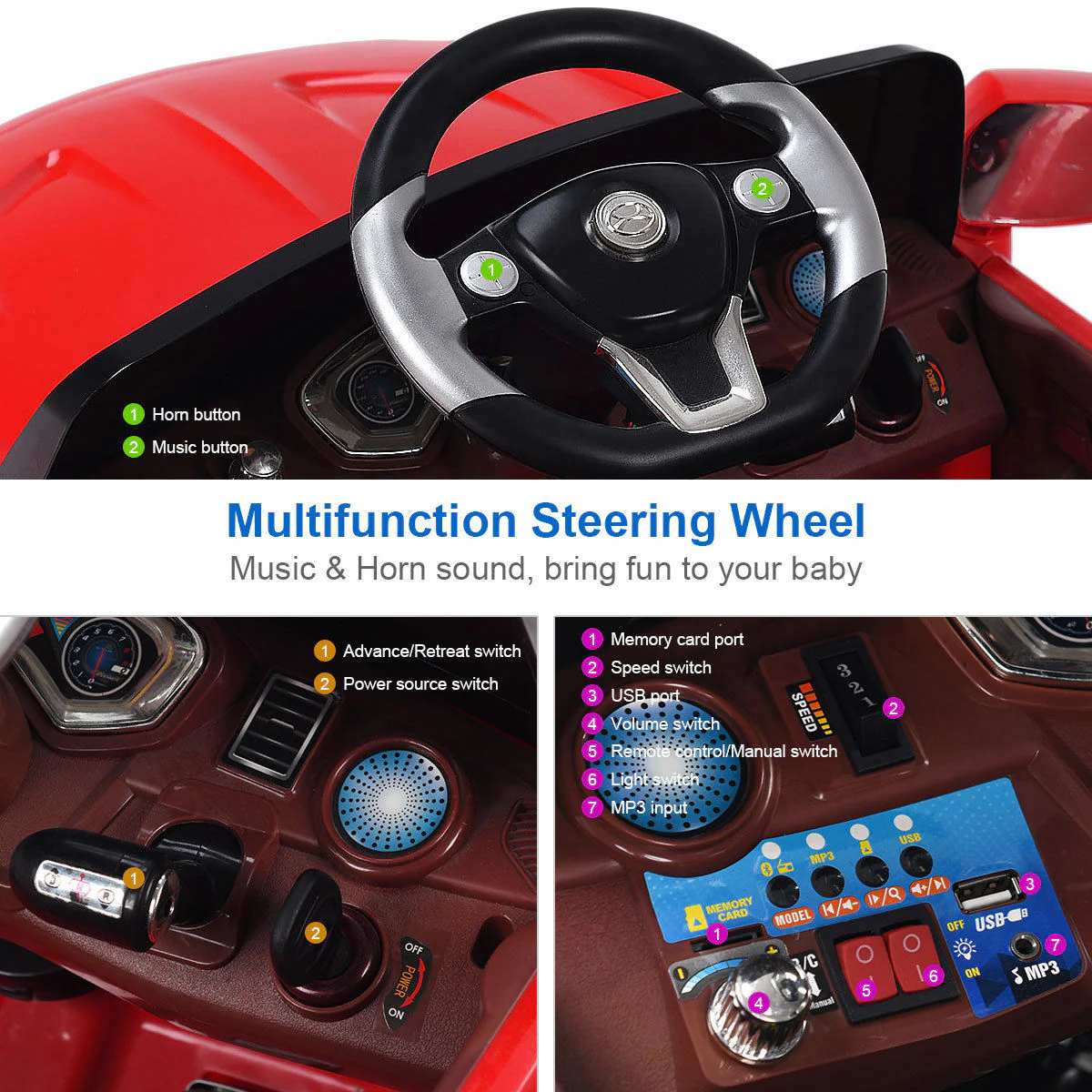 Electric Ride-On Sports Car Toy for Kids - Battery-Powered Coche De Juguete Para Montar - Image 6