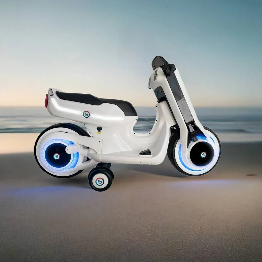 Electric Ride-On Kids Motorcycle Scooter with LED Lights and 2-Seater Design - Image 15