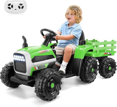 Electric Ride-On Tractor for Kids with Remote Control and LED Headlights - Image 2