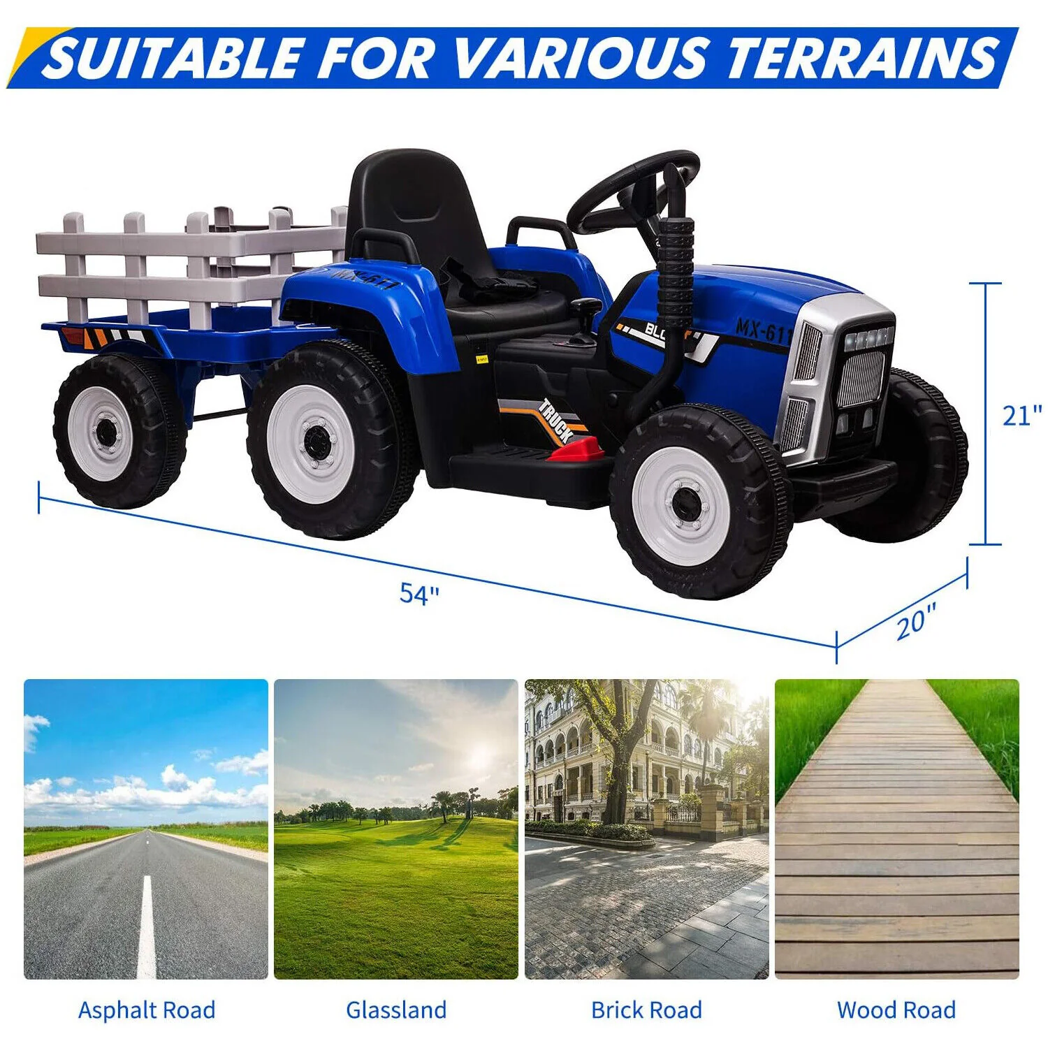 Electric Ride-On Tractor with Remote Control and MP3 Player - Perfect for Kids! - Image 4