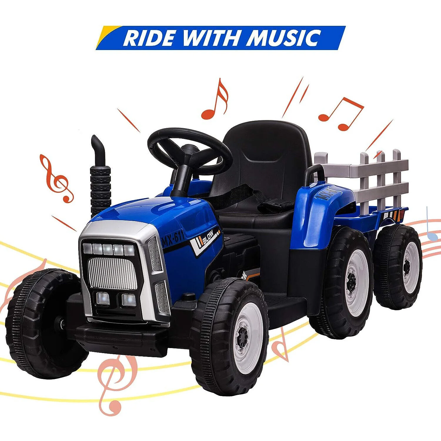 Electric Ride-On Tractor with Remote Control and MP3 Player - Perfect for Kids! - Image 7