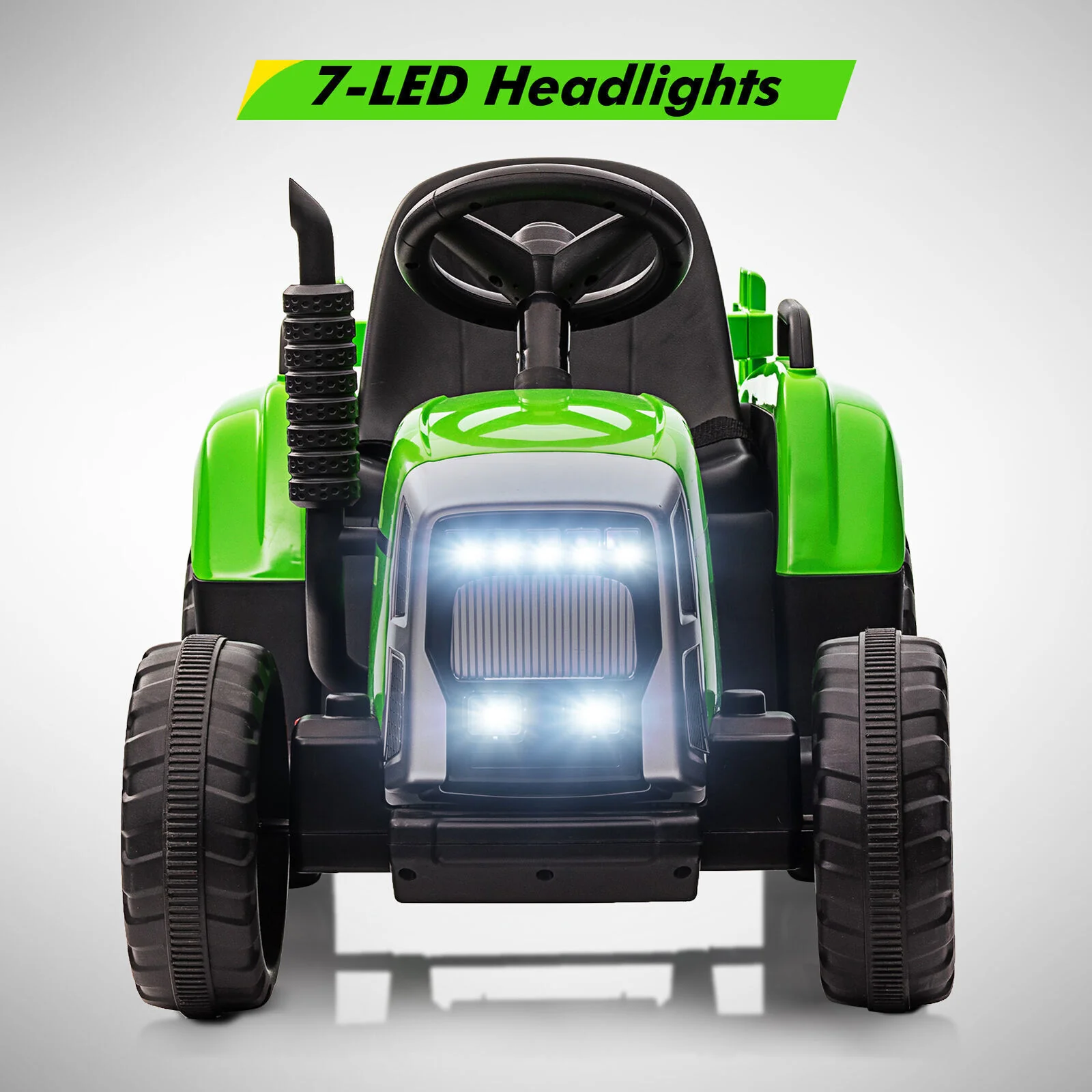 Electric Ride-On Tractor with Trailer and MP3 Player for Kids - 12V Battery-Powered Vehicle - Image 6