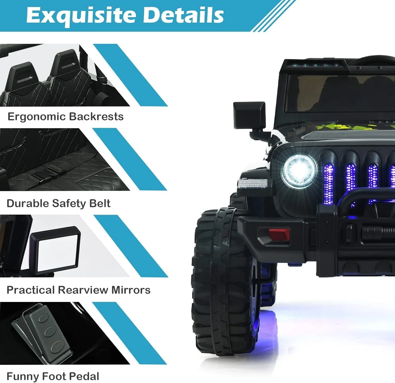 Kids' Bluetooth Electric Ride-On Truck with Music and Safety Features - Image 9