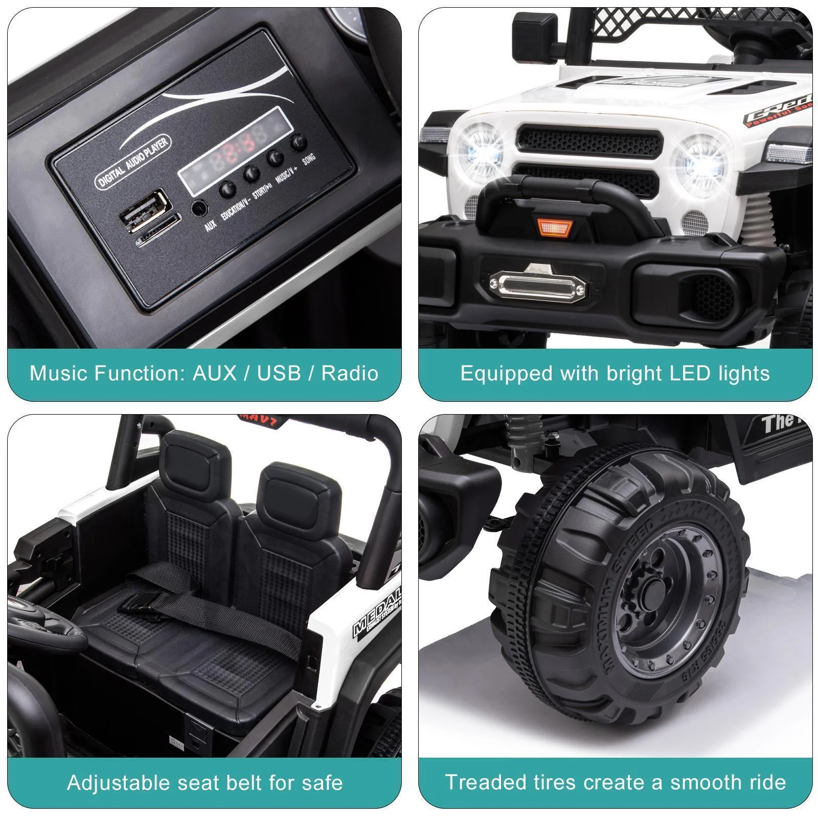 Electric Ride-On Truck for Kids with 3 Speeds and LED Lights - Perfect Gift for Young Drivers! - Image 14