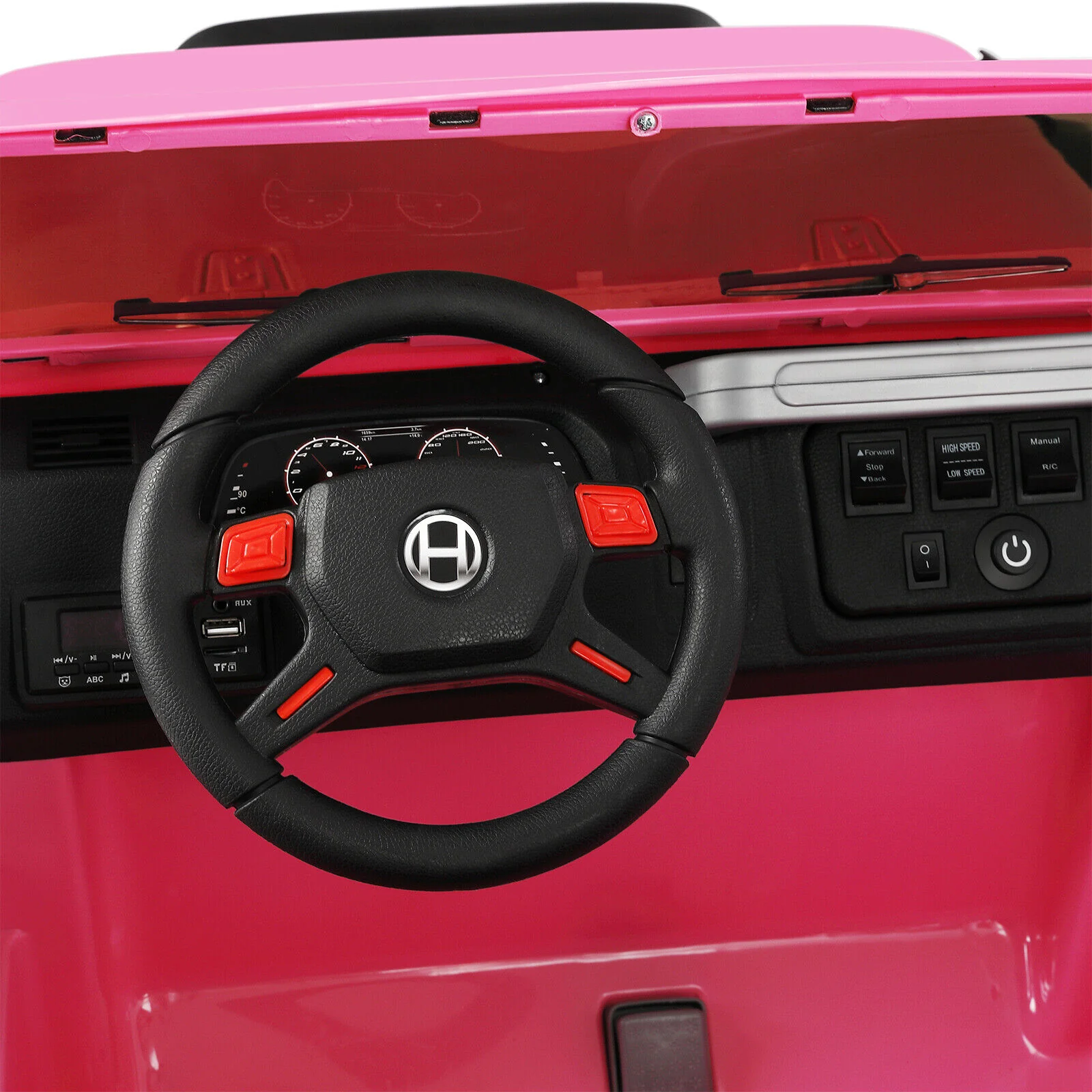 Electric Ride-On Truck for Kids with MP3 Player, Remote Control, and Pink Cover - 12V - Image 9