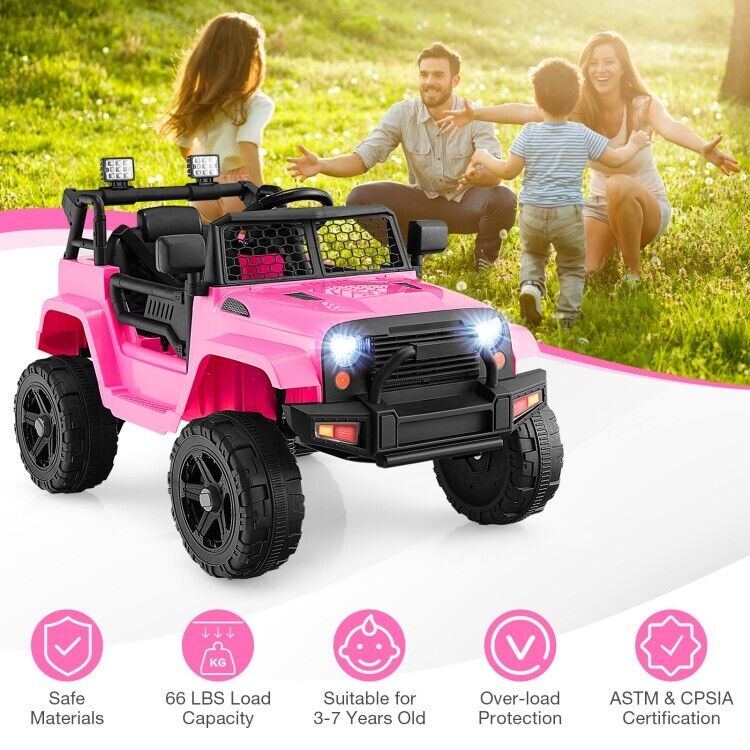 Electric Ride-On Truck for Kids with Remote Control and Headlights - 12V Children's Toy Car - Image 3