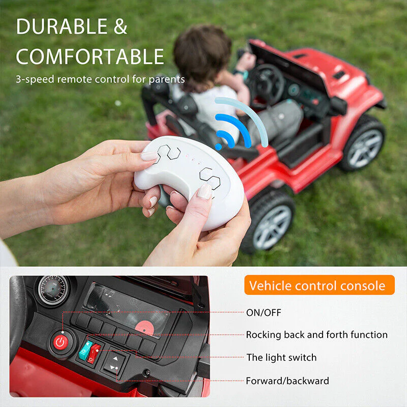 Electric Ride-On Truck for Kids with Remote Control, LED Lights, 3 Speeds, and Music - Image 3
