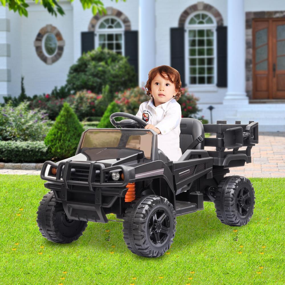 Electric Ride-On Truck for Kids with Remote Control, Music, and Lights - Black - Image 10