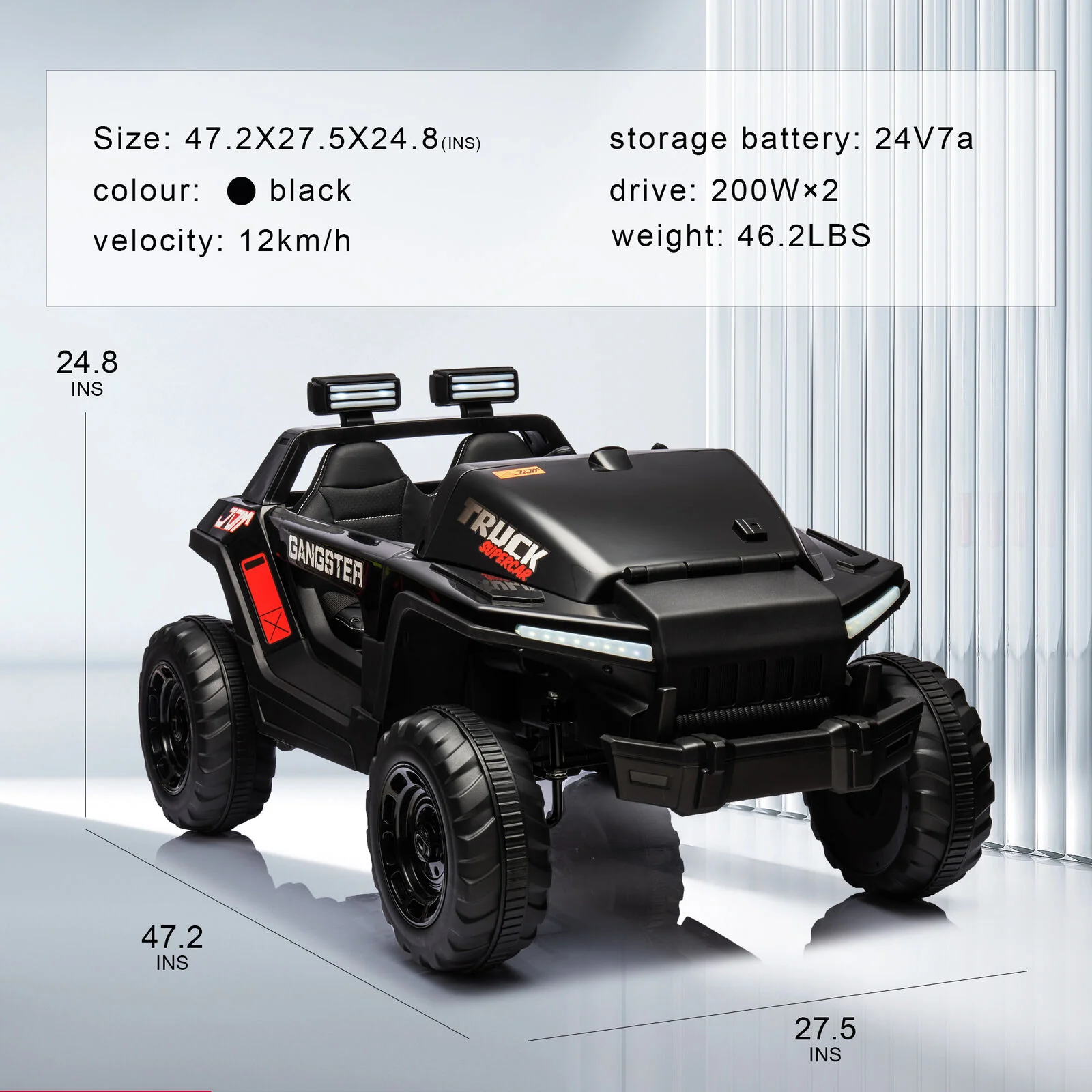 Electric Ride-On Truck for Kids with Remote Control, Music, LED Lights, and USB MP3 - Image 14
