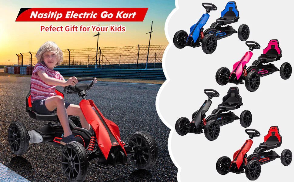 12V Battery-Powered Electric Ride-On Go-Kart for Kids with Two Speed Modes - Image 10