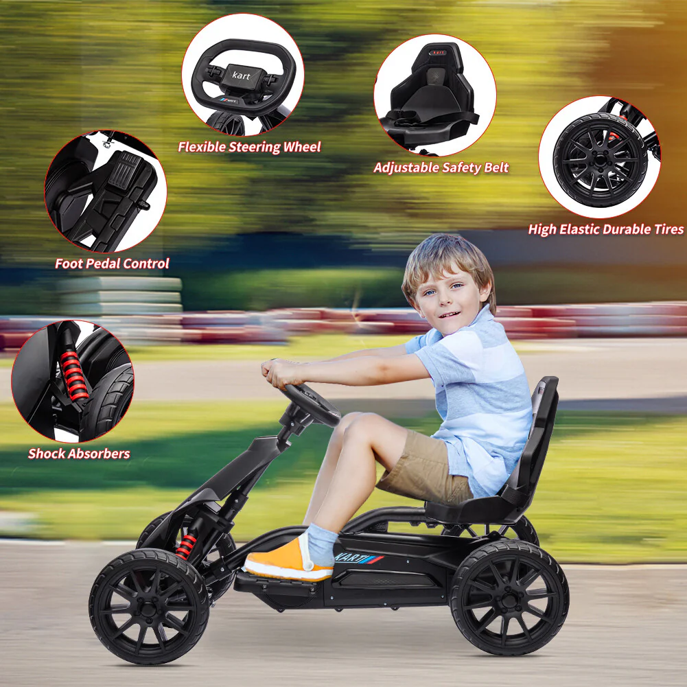 12V Battery-Powered Electric Ride-On Go-Kart for Kids with Two Speed Modes - Image 6