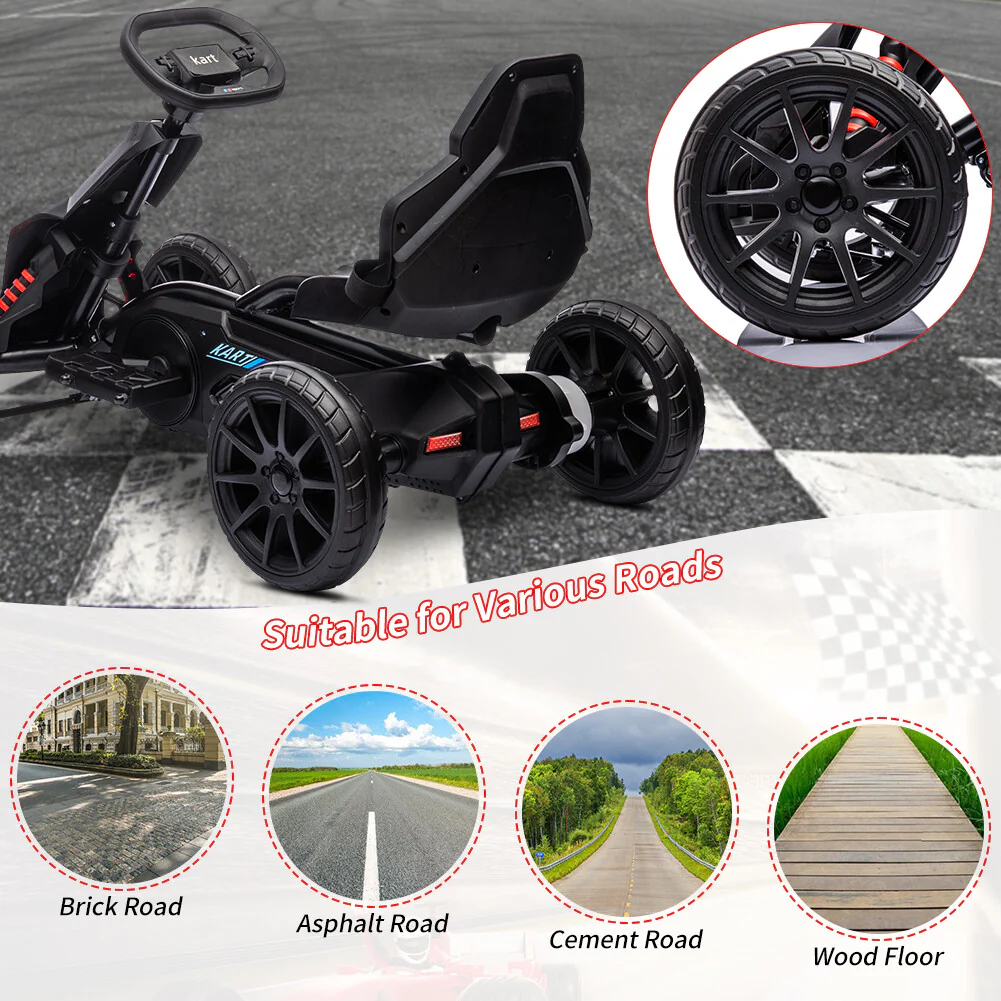 12V Battery-Powered Electric Ride-On Go-Kart for Kids with Two Speed Modes - Image 8