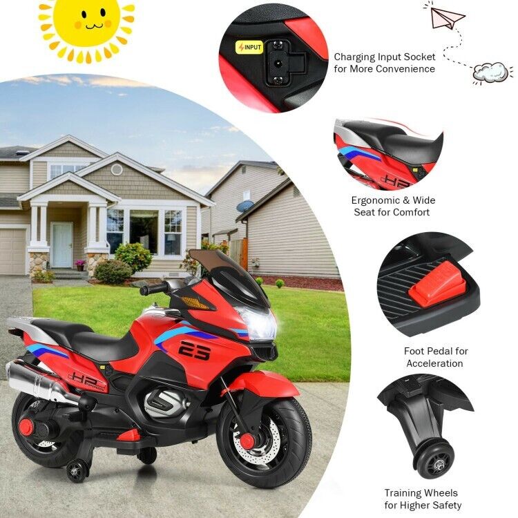 Electric Toddler Motor Bike with 12V Battery and Training Wheels for Outdoor Fun - Image 10