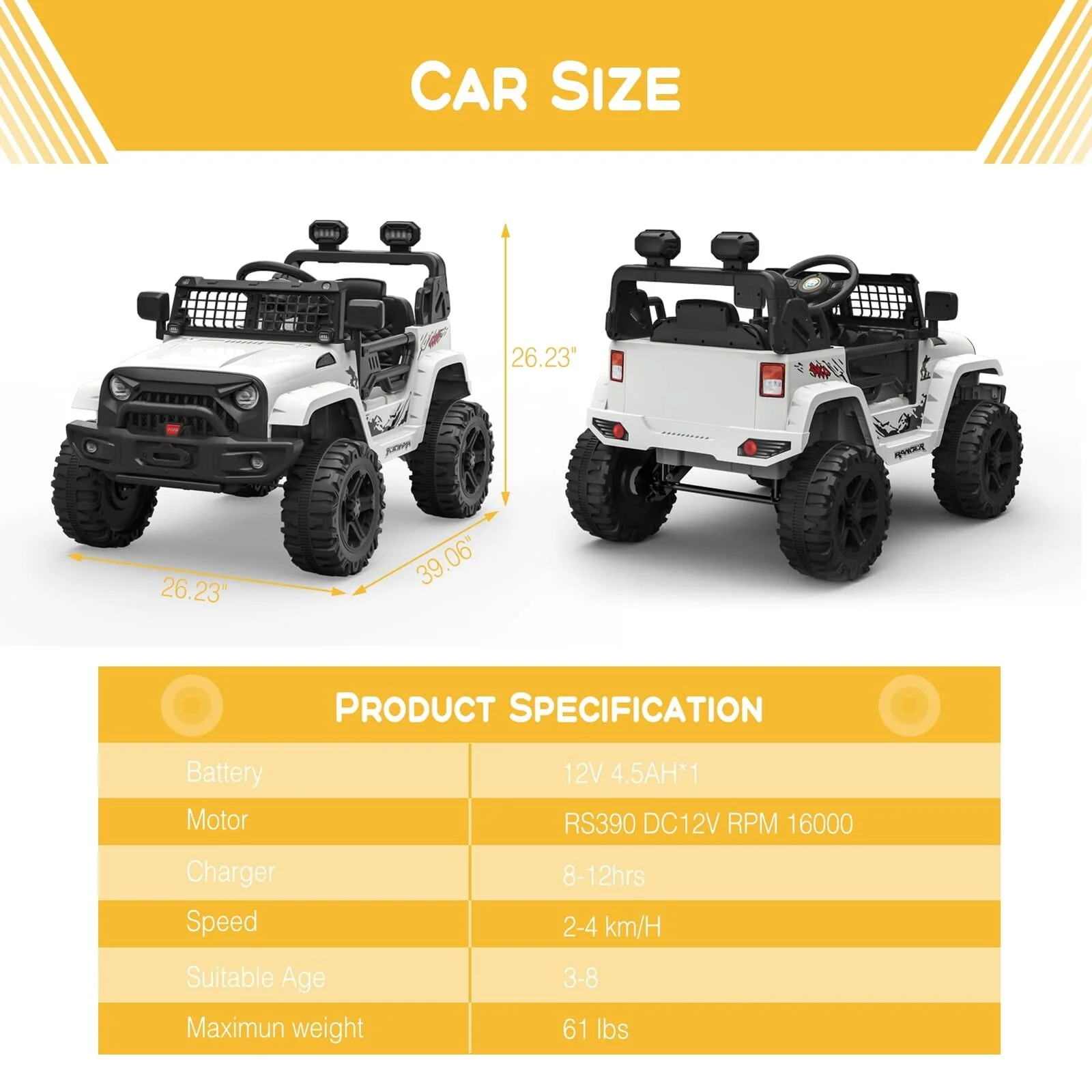 Electric Toy Jeep for Kids with Bluetooth Remote Control - Perfect Xmas Gift! - Image 4