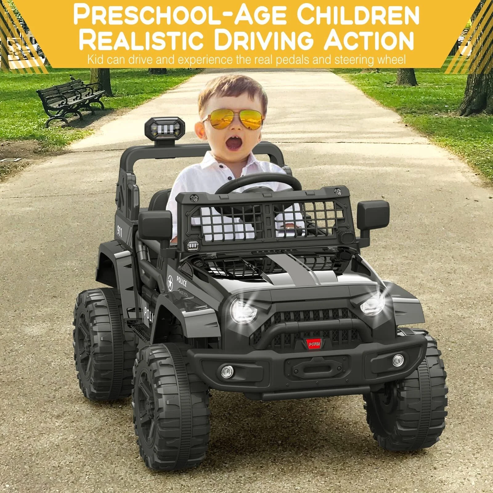 Electric Toy Jeep for Kids with Bluetooth Remote Control - Perfect Xmas Gift! - Image 9