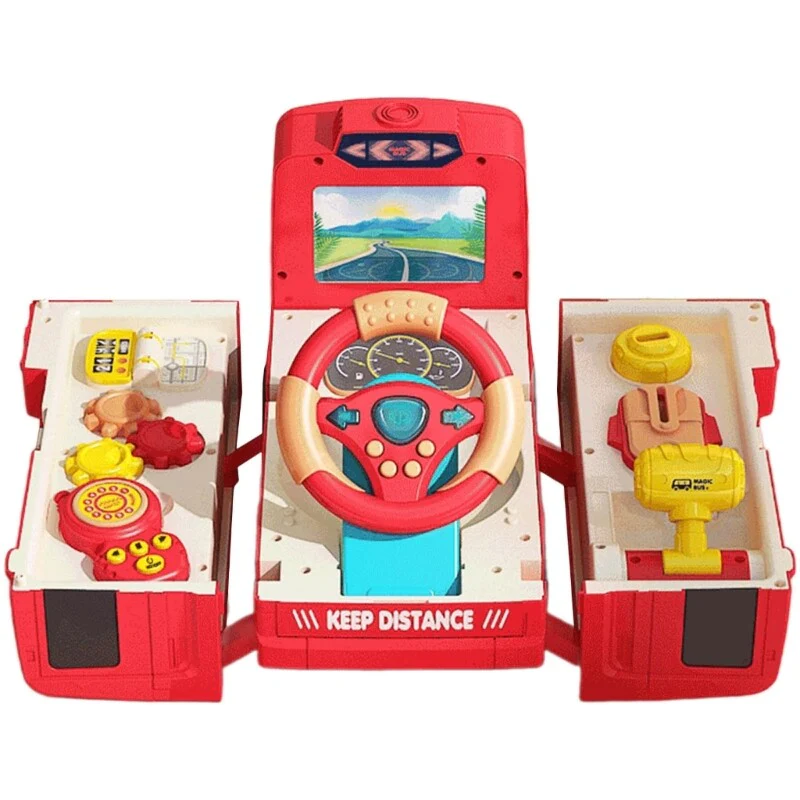 Motorized Electric Transforming Bus Toy with Music and Lights for Kids - Image 4