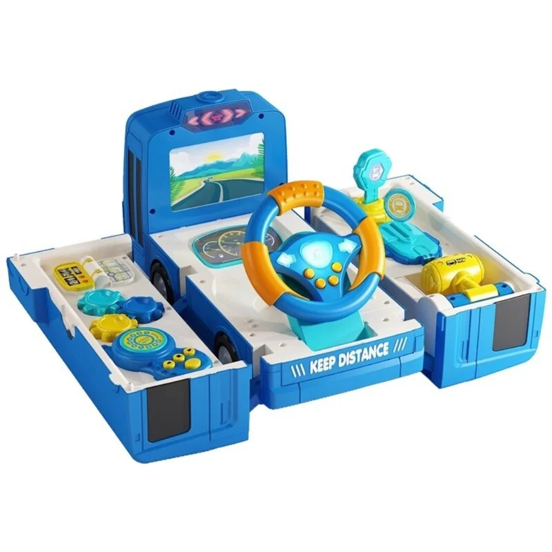 Motorized Electric Transforming Bus Toy with Music and Lights for Kids - Image 6