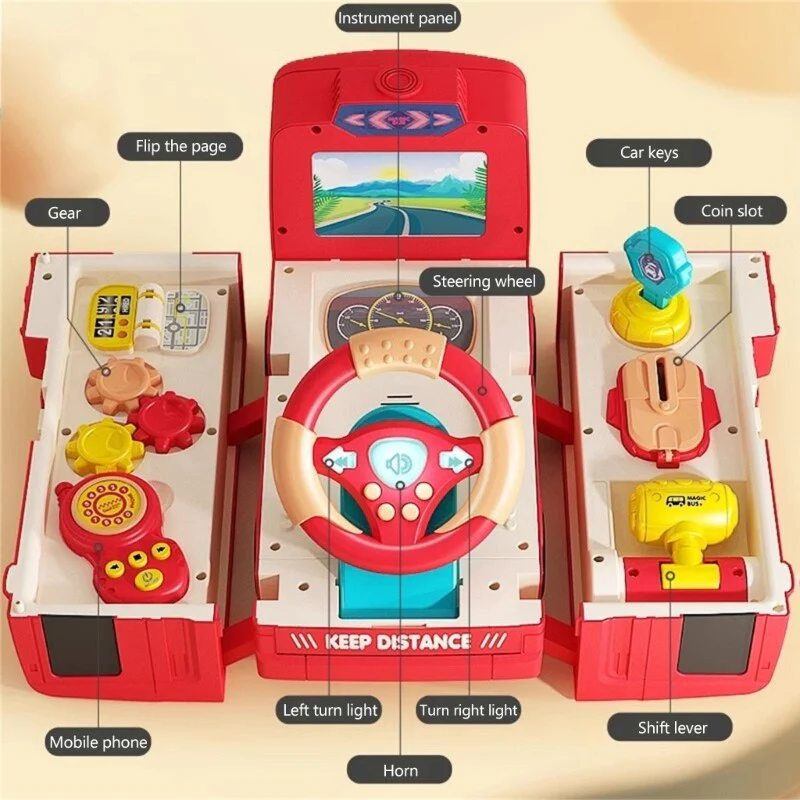 Motorized Electric Transforming Bus Toy with Music and Lights for Kids - Image 8