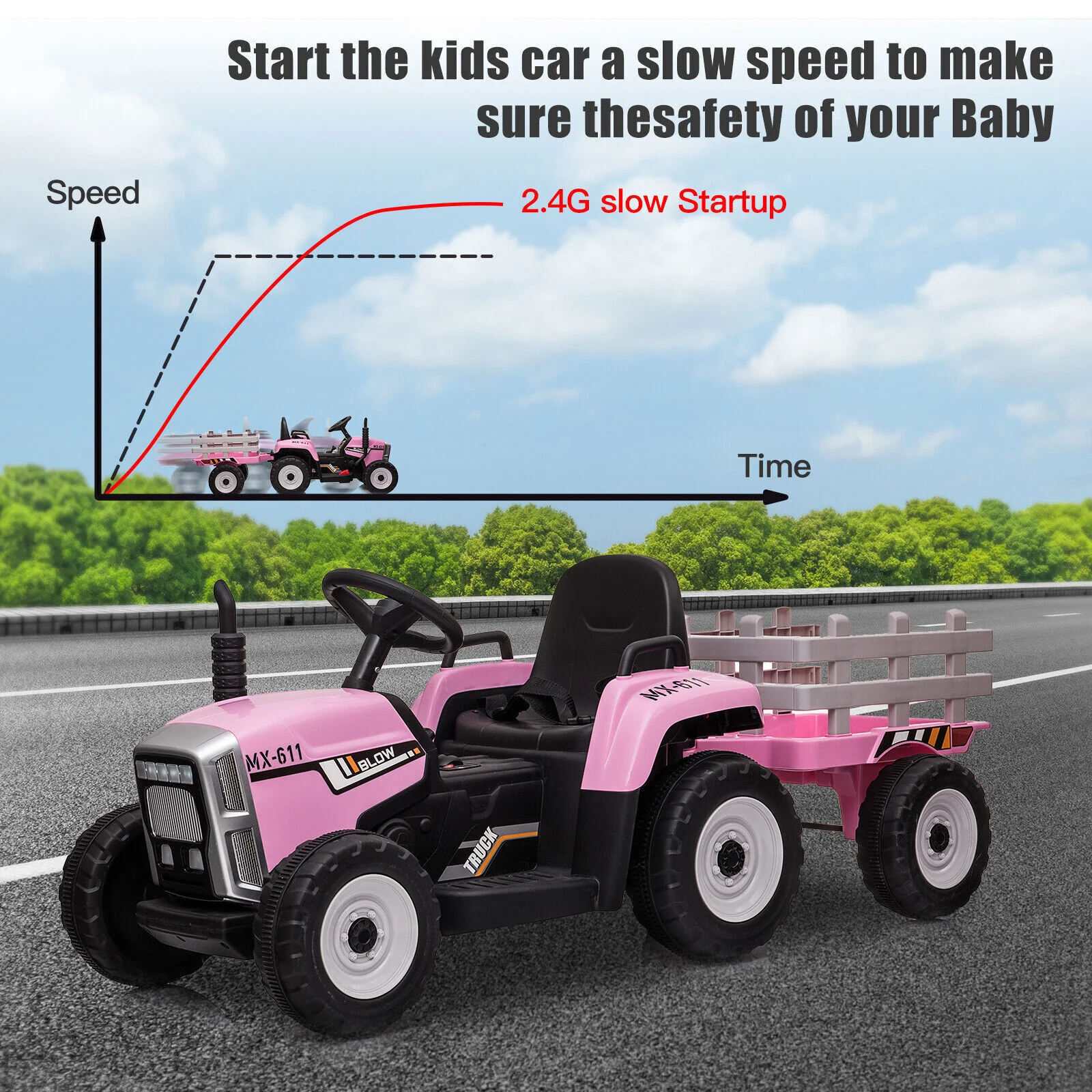 12V Licensed Bentley Electric Ride-On Tractor Car for Kids with Remote Control - Image 7