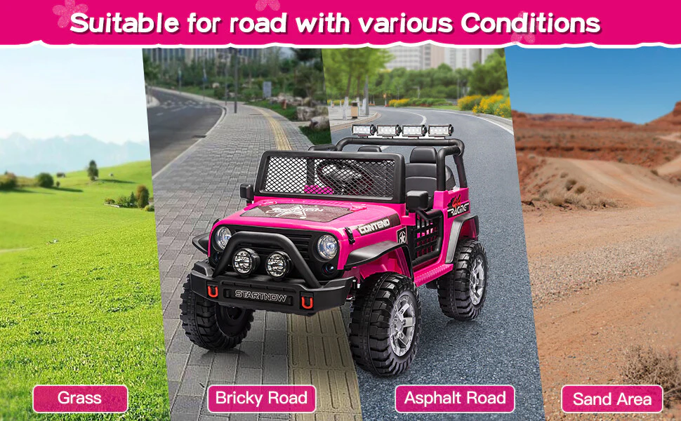 12V Electric 2-Seater Kids Ride-On Jeep Toy Car with Bluetooth, USB, and Remote Control - Image 8