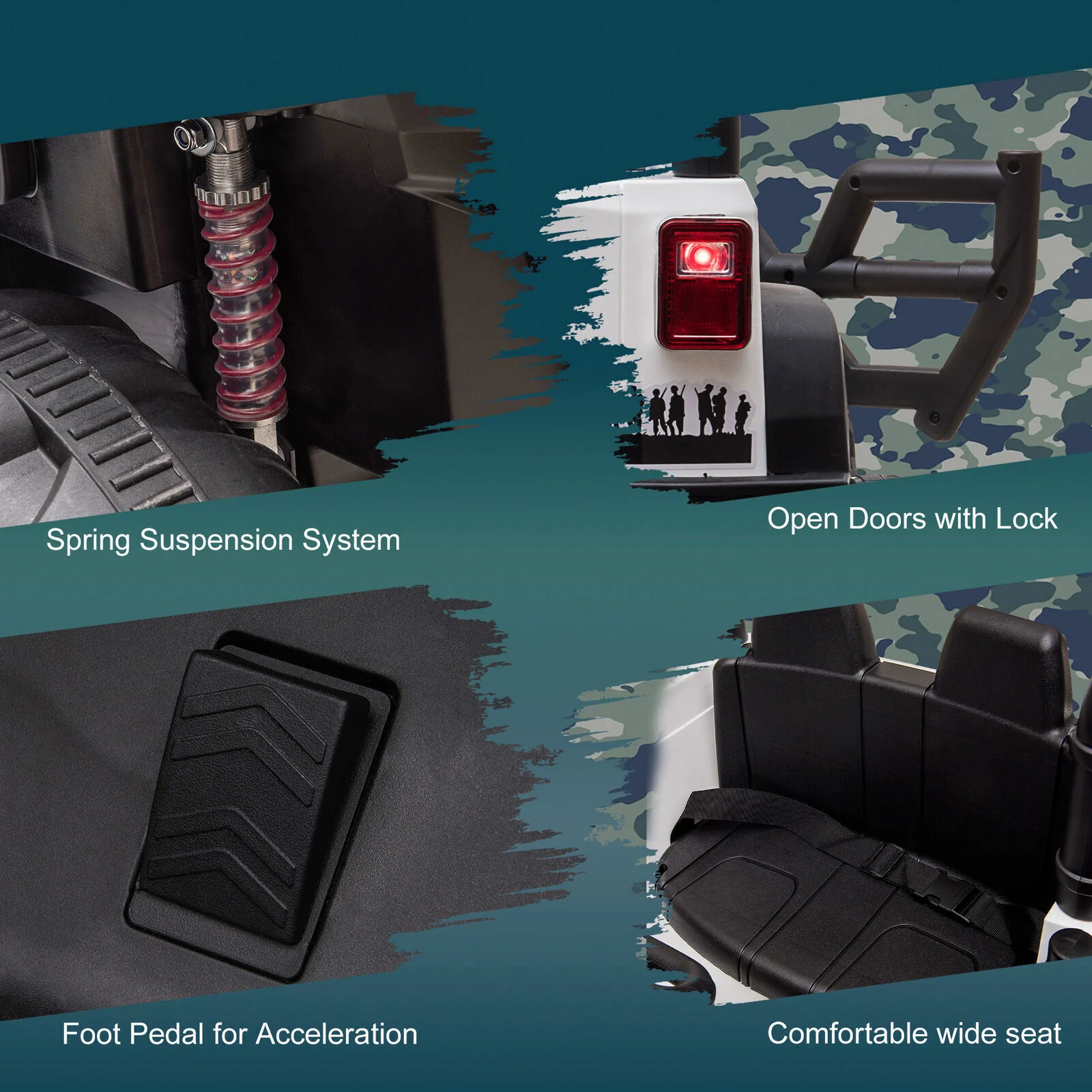 Electric UTV Truck for Kids with Bluetooth Music and Dual Motors - Image 5