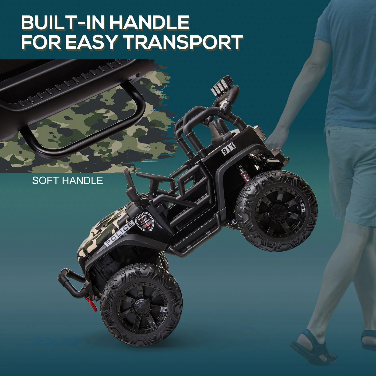 Electric UTV Truck for Kids with Bluetooth Music and Dual Motors - Image 6