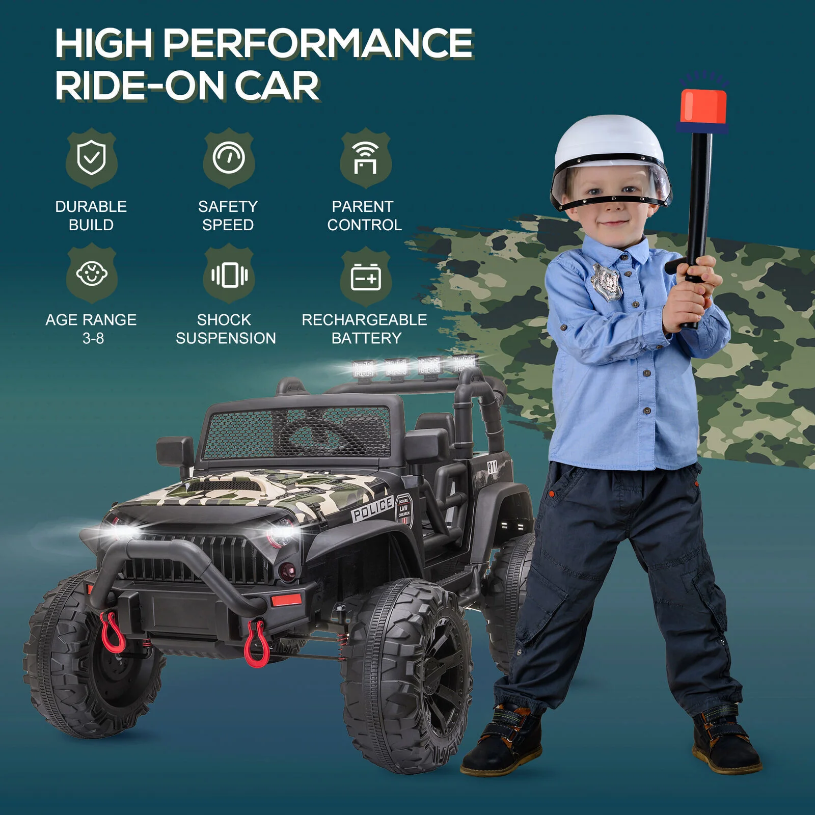 Electric UTV Truck for Kids with Bluetooth Music and Dual Motors - Image 7