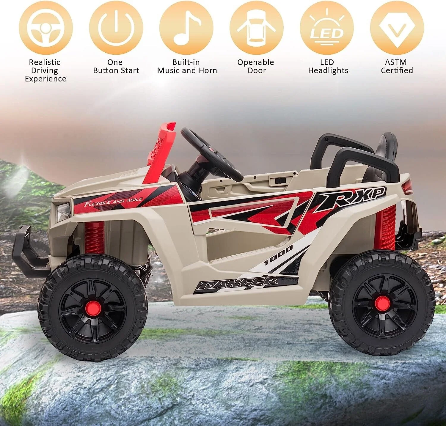 Electric UTV Truck Ride-On Car for Kids - Off-Road Adventure with Forward and Reverse - Image 6