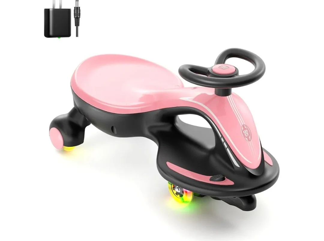 Electric Wiggle Ride-On Car Toy with 6V Rechargeable Battery - 2-in-1 Design