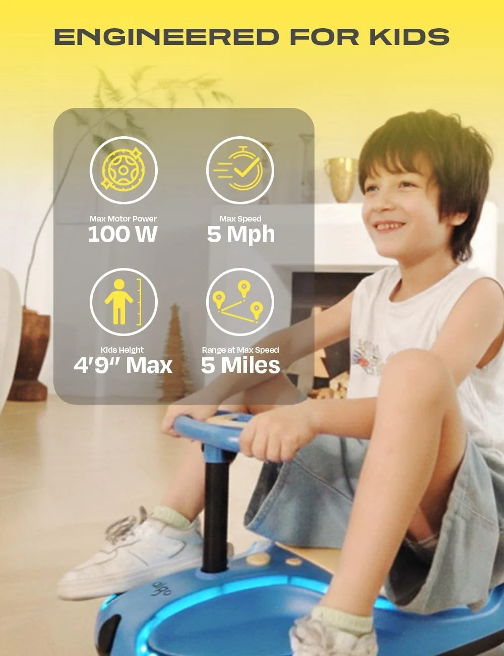 Rechargeable 21.6V Wiggle Car for Kids with 3 Speed Lights - Image 3