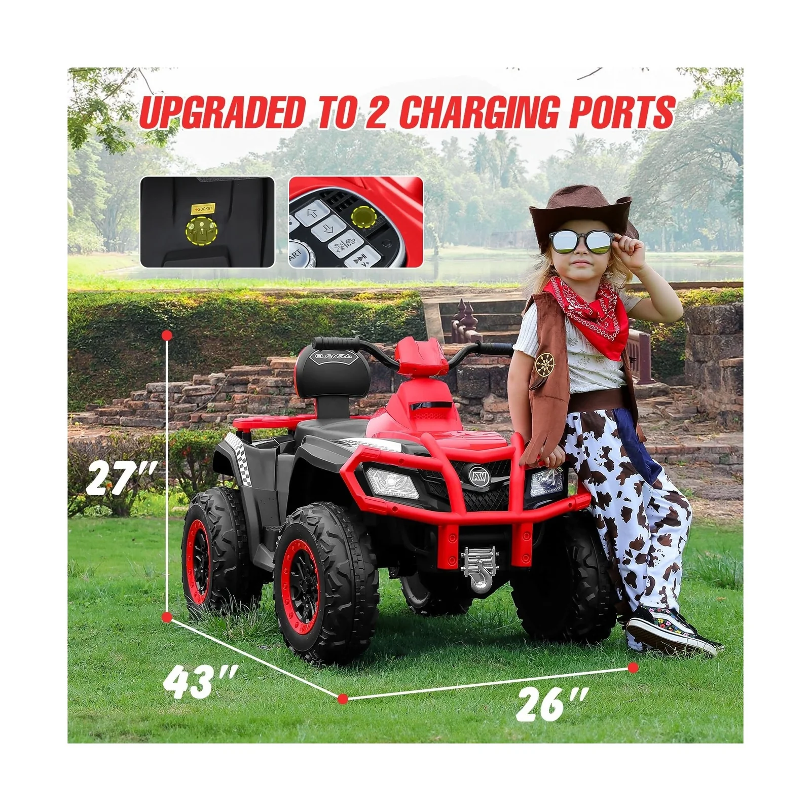 2-Seater Kids Electric ATV 12V 4-Wheeler with 10AH Battery - Image 6