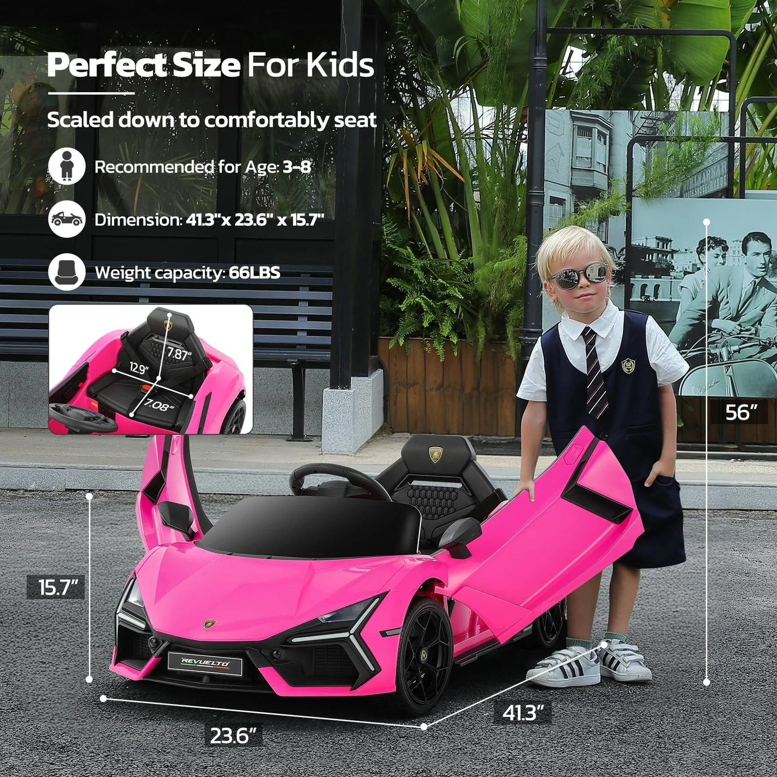 Licensed Lamborghini Electric Ride-On Car with Scissor Doors for Kids - Image 2