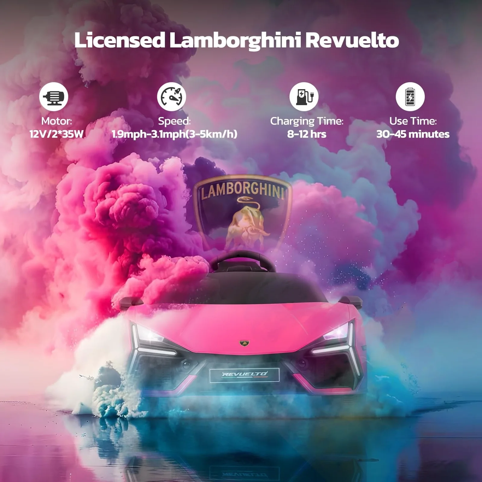 Licensed Lamborghini Electric Ride-On Car with Scissor Doors for Kids - Image 3